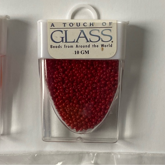 Czech Mixed Glass Bead Lot Red Pink Mixed Flowers Jewelry Making NEW Vintage - Picture 3 of 15